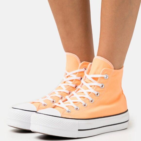 Converse Chuck Taylor All Star High Lift Platform Peach Beam 8.5 EUC - Picture 1 of 13